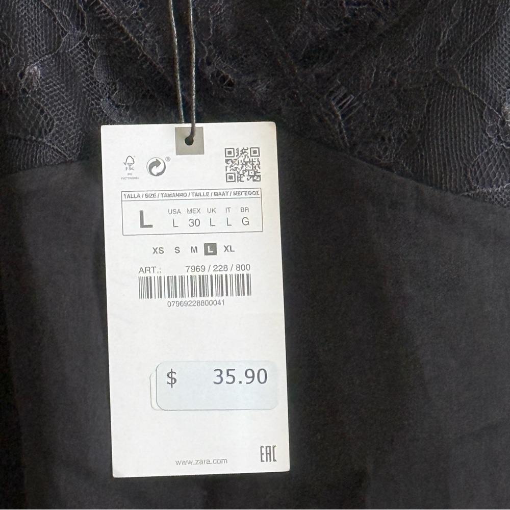 NWT Zara Black Lace Camisole - Picture 3 of 3